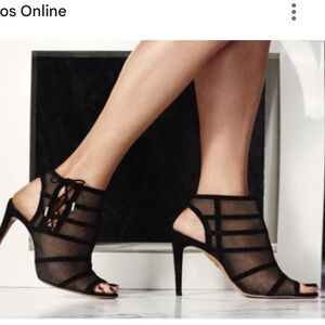 Aquazzura Mesh peep toe heeled sandals size 37 1/2